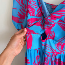 Load image into Gallery viewer, Flying Tomato Remarkable Sweetheart Neckline Midi Dress Blue Pink S
