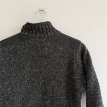 Load image into Gallery viewer, Vintage Laundromat 100% Wool Houndstooth Full Zip Sweater Jacket Black Grey M
