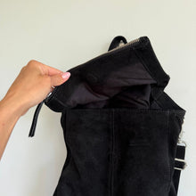 Load image into Gallery viewer, Free People Camilla Suede Leather Convertible Backpack Black
