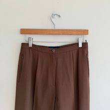 Load image into Gallery viewer, Piazza Sempione Pure Wool Pleated Front High Rise Dress Pant Trousers Brown 44
