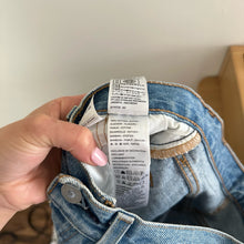 Load image into Gallery viewer, Levi&#39;s 501 Distressed High Rise Button-Fly Denim Straight Jeans Blue 24

