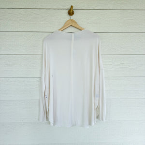 Kit And Ace Burrow Pullover Oversized Boat Neck Sweater Bone White L NWT