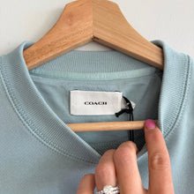 Load image into Gallery viewer, Coach Spring Doodle Dream Embroidered Crew Neck Sweatshirt Powder Blue M NWT
