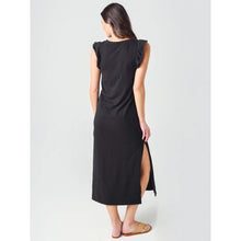 Load image into Gallery viewer, Z Supply Blakey Slub Side Slits Sleeveless Ruffes Midi Dress Black XS
