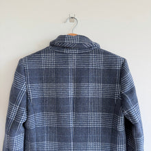 Load image into Gallery viewer, Reformation York Double-Breasted Plaid Winter Overcoat Blue S
