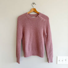 Load image into Gallery viewer, Antik Batik Alpaca Blend Crew Knit Long Sleeve Button Shoulder Sweater Pink S
