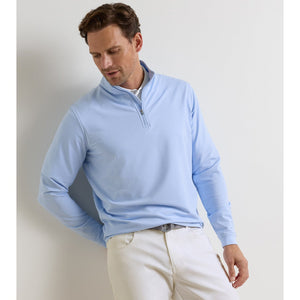 Peter Millar Crown Sport Perth Sugar Stripe Performance 1/4 Zip Sweatshirt Blue