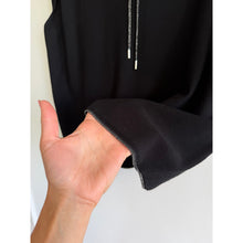 Load image into Gallery viewer, Lafayette 148 New York Crew Neck Sleeveless Hoodie Sweatshirt Black L NWT
