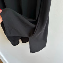 Load image into Gallery viewer, Eileen Fisher Silk Georgette Crepe Round Neck Dress Black LP
