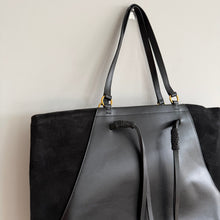 Load image into Gallery viewer, R.M Williams Signature Leather Suede Double Strap Tote Bag Black
