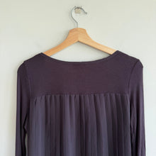 Load image into Gallery viewer, Anthropologie Bordeaux Ribbed Pleated Back Long Sleeve Blouse Purple S NWT

