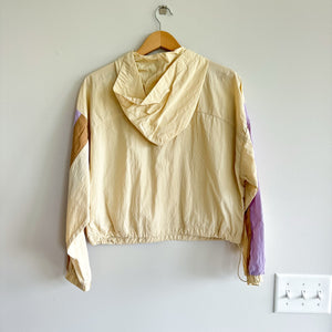 Joy Lab Pullover Hooded 1/2 Zip Cropped Windbreaker Jacket Yellow S
