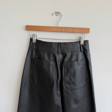 Load image into Gallery viewer, Anthropologie Maeve The Colette Faux Leather High Rise Wide Leg Pants Black 25P
