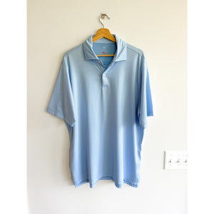 Fairway & Greene Mini Striped Short Sleeve Casual Baltic Polo Shirt Blue XL