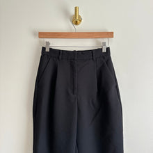 Load image into Gallery viewer, Abercrombie &amp; Fitch Sloane Tailored High Rise Pleated Wide Leg Pants Black 25
