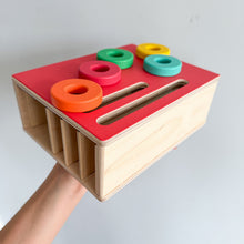Load image into Gallery viewer, Lovevery The Realist Play Kit Count &amp; Slide Ring Chute Toy Red
