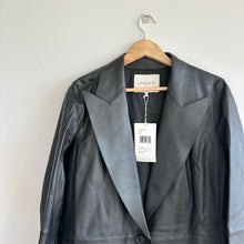 Load image into Gallery viewer, Lafayette 148 New York Kourt Plonge Lambskin Jacket Black L
