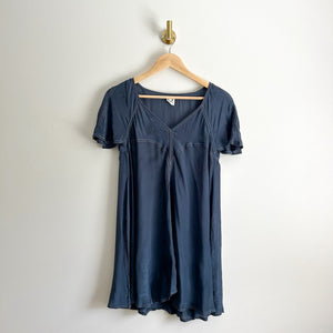 Anthropologie Akemi + Kin Bari V-Neck Side Slit Tunic Dress Blue XS