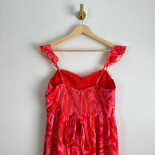 Load image into Gallery viewer, NWT Vestique Summer Plans Ruffles Sweetheart Neck Midi Dress Red L
