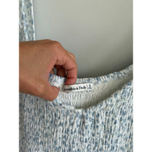 Load image into Gallery viewer, Abercrombie &amp; Fitch Floral Print Smocked Side Slit Midi Dress Blue XL
