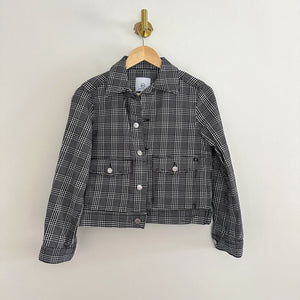 Adriano Goldschmied Evonne Houndstooth Cropped Button Front Jacket XS