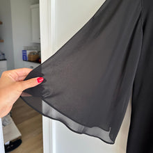 Load image into Gallery viewer, Joseph Ribkoff 3/4 Sleeve Sheer Overlay Chiffon Blouse Black 14
