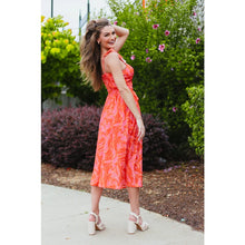 Load image into Gallery viewer, NWT Vestique Summer Plans Ruffles Sweetheart Neck Midi Dress Red L
