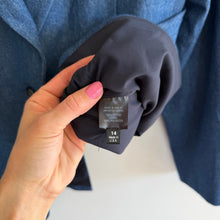 Load image into Gallery viewer, Hipchik Couture Crystal Skull Embellished Single-Breasted Blazer Denim Blue 14
