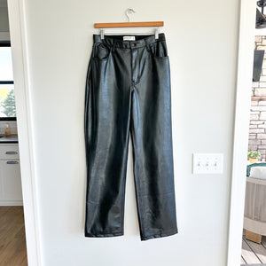 Abercrombie & Fitch Faux Leather The 90s Relaxed Jean Ultra High Rise Pants 30