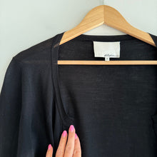 Load image into Gallery viewer, 3.1 Phillip Lim Merino Wool Knit Open-Front Long Sleeve Cardigan Sweater Black M
