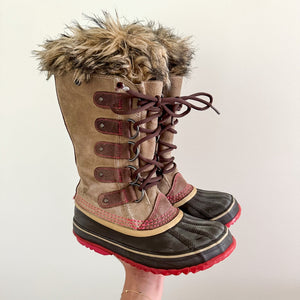 Sorel Joan Of Arctic Lace Up Mid-Calf Lace-Up Winter Boots Brown/Black 5