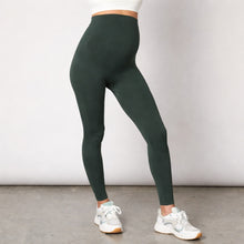 Load image into Gallery viewer, Blanqi Everyday Maternity Stretch Comfort Belly Support Leggings Green M
