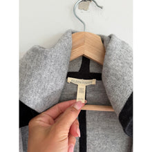 Load image into Gallery viewer, Eileen Fisher Cotton-Cashmere Hooded Open-Front Cape Poncho Black Grey OS
