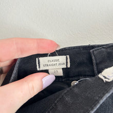 Load image into Gallery viewer, Madewell Classic Straight Denim High Rise Dark Wash Jeans Black 25
