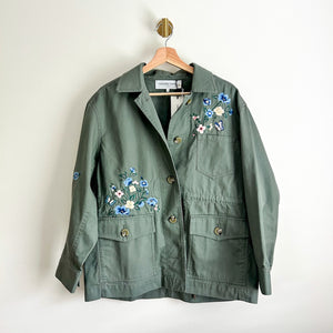 GERARD DAREL Satine Embroidered Jacket in Green 3