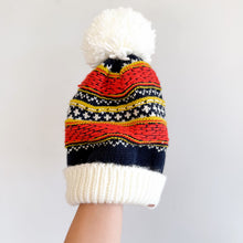 Load image into Gallery viewer, Free People Snowbound Fairisle Beanie Pom Pom Winter Hat Multicolor One Size

