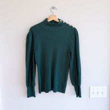 Load image into Gallery viewer, Lauren Ralph Lauren Black Label Mock Neck Knitted Puff Sleeve Sweater Green 1X
