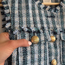 Load image into Gallery viewer, Cinq à Sept Matilda Plaid Tweed Reenee Vest Allen Shorts Matching Set Blue L NWT
