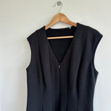 Load image into Gallery viewer, Elie Tahari Heidi Eyelet Hem 1/4 Zip Sleeveless Dress Black 10
