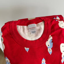Load image into Gallery viewer, Hanna Andersson Adult Holiday Long John Pajama Set Snowmen on Red L NEW
