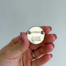 Load image into Gallery viewer, Gianni Versace Vintage Stamped Gold Tone Border Zebra Stripe Brooch Gold
