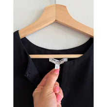 Load image into Gallery viewer, Emerson Fry Cotton A Line Mod Sleeveless Split Neck Top Black L
