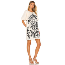 Load image into Gallery viewer, Free People Fiona Embroidered Scoop Neck Mini Dress Cream/Black S
