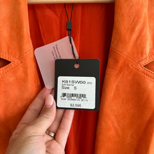 Load image into Gallery viewer, ST. JOHN Silken Suede Slouchy Strap Sleeve Jacket Soft Sienna Orange NWT
