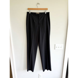 Michael Kors Wool Blend Flat Front High Rise Trouser Pants Black 12 NWT
