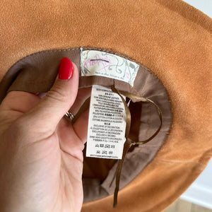 Free People Tennessee Suede Floppy Bucket Hat Brown One Size