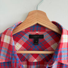 Load image into Gallery viewer, J. Crew Plaid Pattern Long Sleeve Button Up Shirt Red White Blue 8
