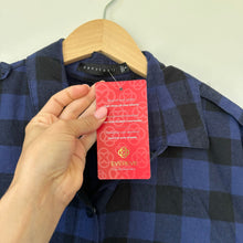 Load image into Gallery viewer, Sanctuary Evereve Boyfriend Plaid Shirt Rich Indigo S NWT
