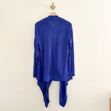 Load image into Gallery viewer, Lululemon Express Yourself Wrap Cashmere Blend Cardigan Sweater Blue 4
