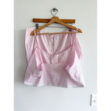 Load image into Gallery viewer, Skims Stretch Cotton Poplin Striped Tank Top Shorts Lounge Set Pink White XL
